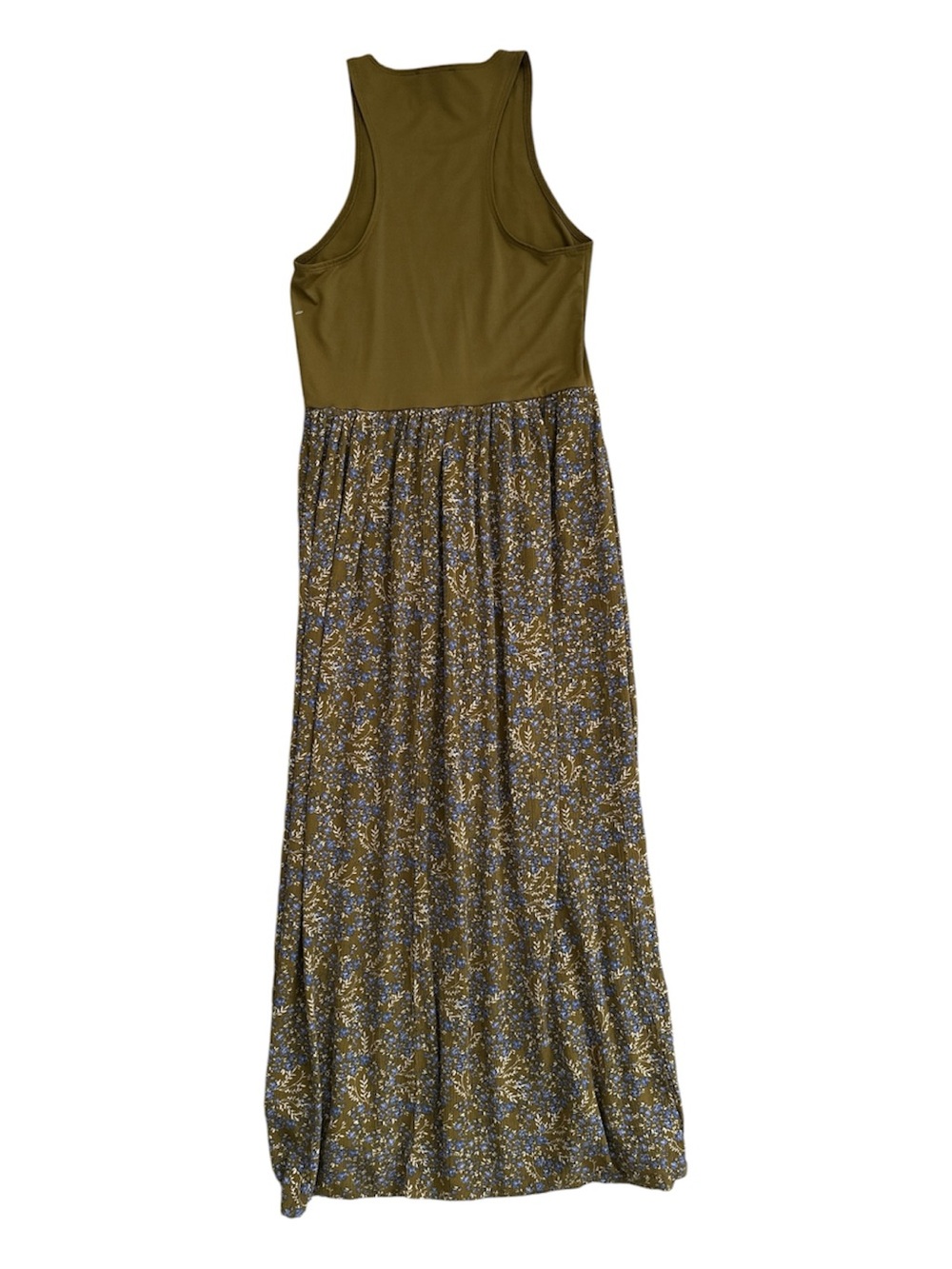 LOFT Outlet Petite Olive Green Floral Midi/Ankle Length Dress Size XSP XS Petite - Picture 5 of 5